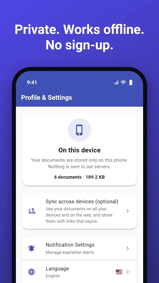 Private. Works offline. No sign-up.